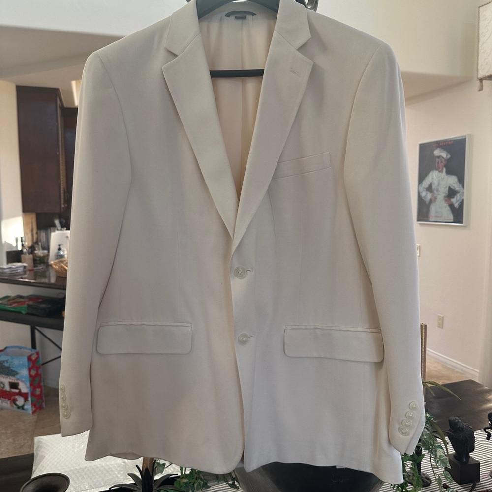 Elegant Ivory Cream colored silk Blazer for Men